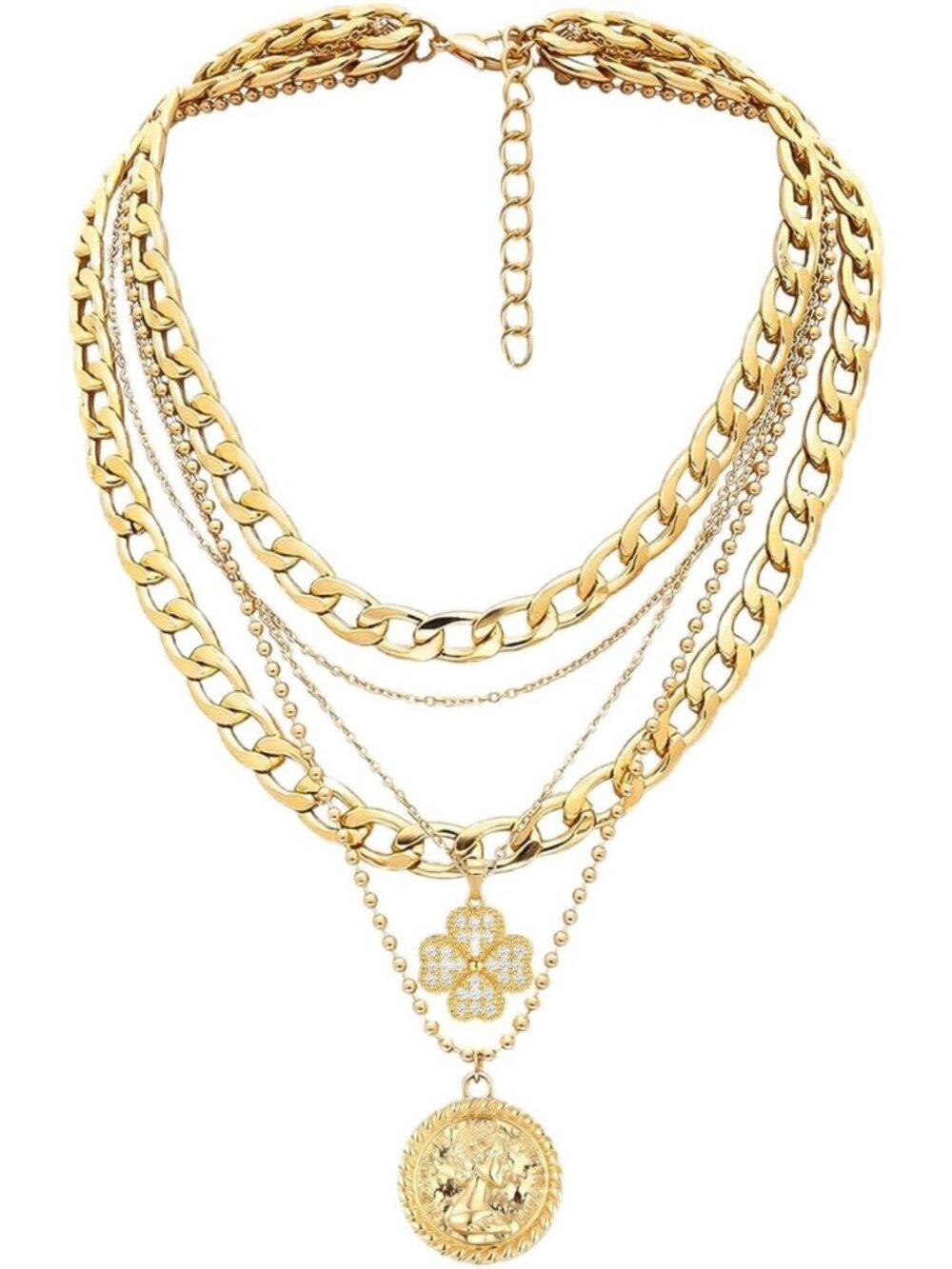 Trendy Layered Necklaces for Women - Retro Coin Pendant Jewelry Accessory